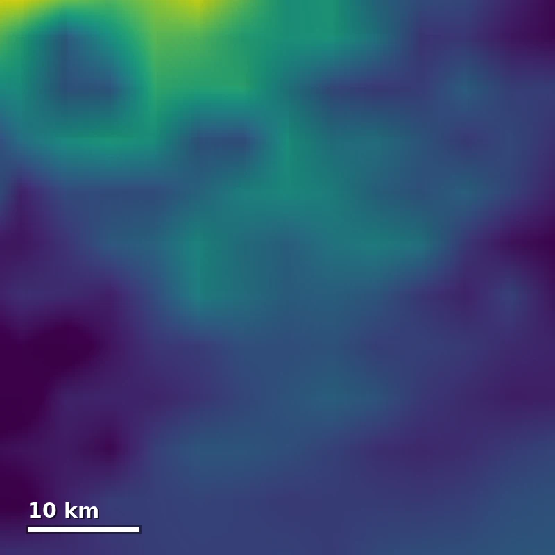Previous Venus altimetry with coarser spatial detail